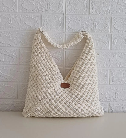 SAC CRÈME AU TRICOT