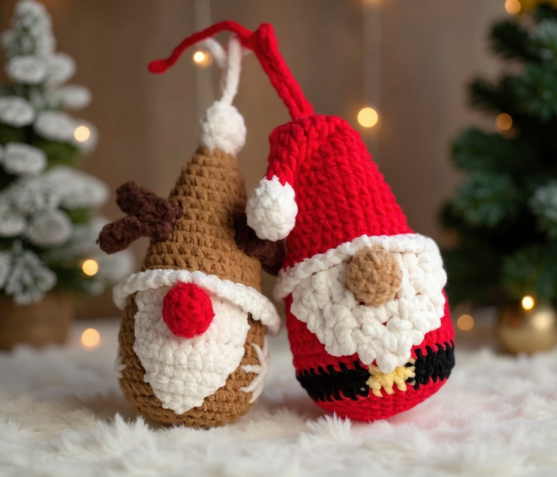 Patrons Renne & Gnomes de Noël Sans Couture pour Voiture (En Français)