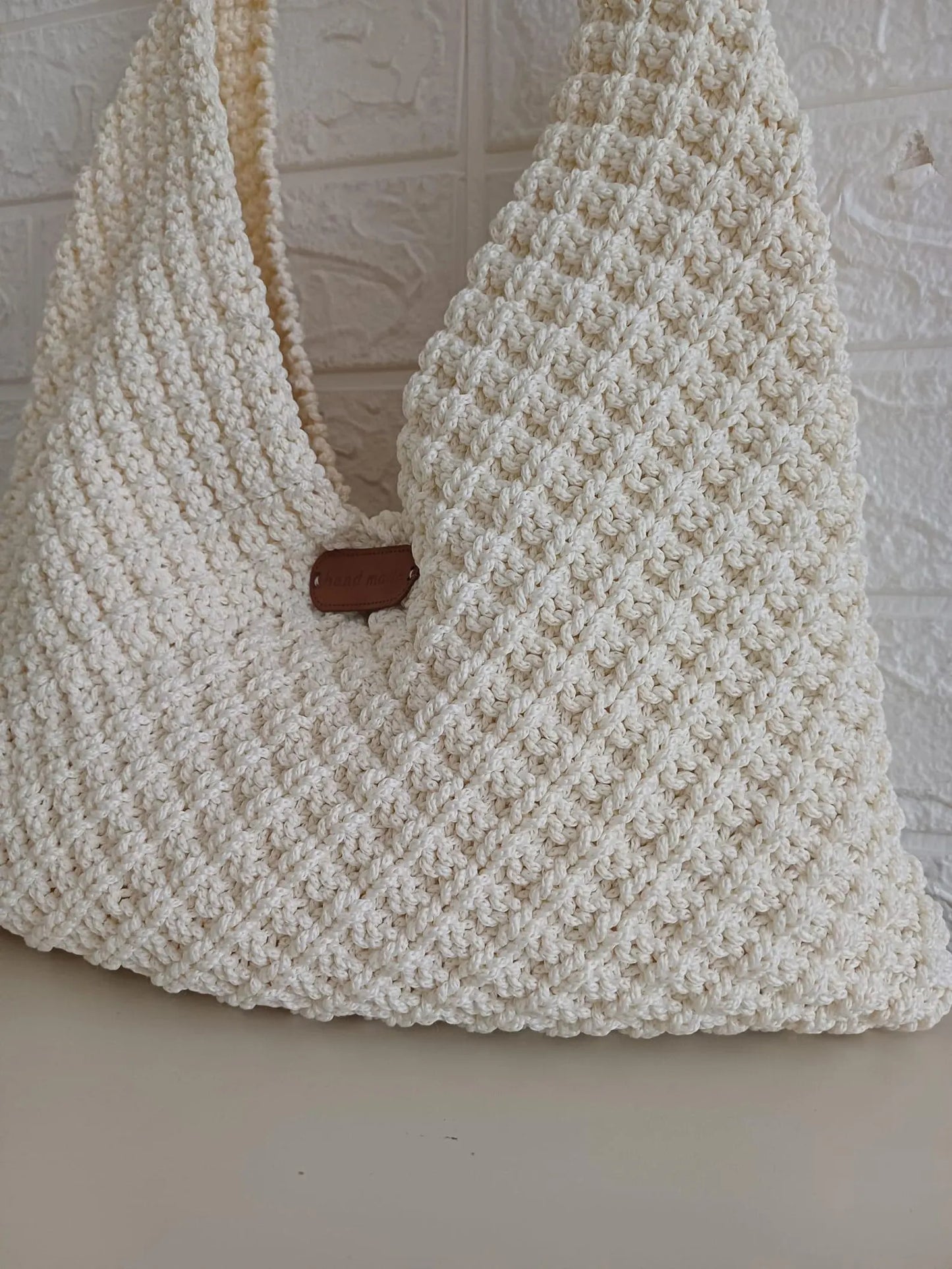 SAC CRÈME AU TRICOT