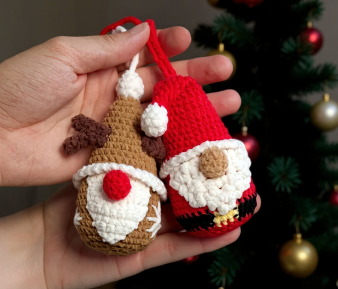 Patrons Renne & Gnomes de Noël Sans Couture pour Voiture (En Français)