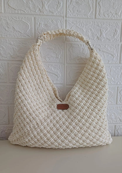 SAC CRÈME AU TRICOT