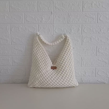 SAC CRÈME AU TRICOT